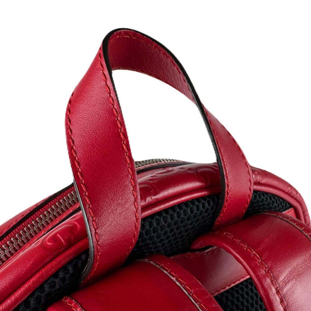 GUCCI Red Leather Backpack - Picture 10 of 14